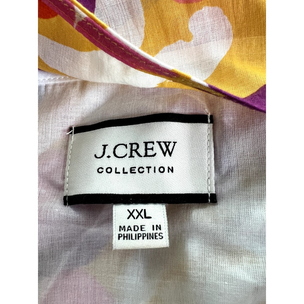 J. Crew Ruffle-Sleeve Dress Ratti Cotton Spring Floral Size XXL NEW Resort Beach - Picture 12 of 16